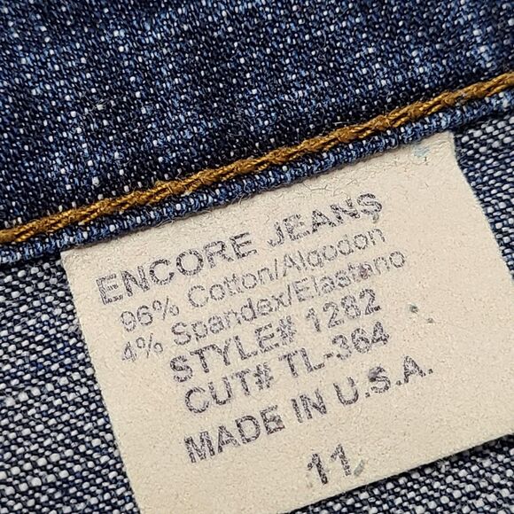 Encore Jeans Womens 11 Blue Flare Bootcut Denim Stretch Made USA Style 1282 Y2K - Picture 6 of 10